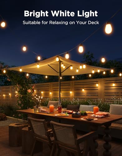 Govee S14 Bulb Outdoor String Lights 2, 96ft Smart RGBIC Warm White Patio Lights with 15 LED Bulbs, 111 Scene Modes for Outdoor Decor, Upgraded IP66 Compatible with Alexa, Google, Matter, APP Control