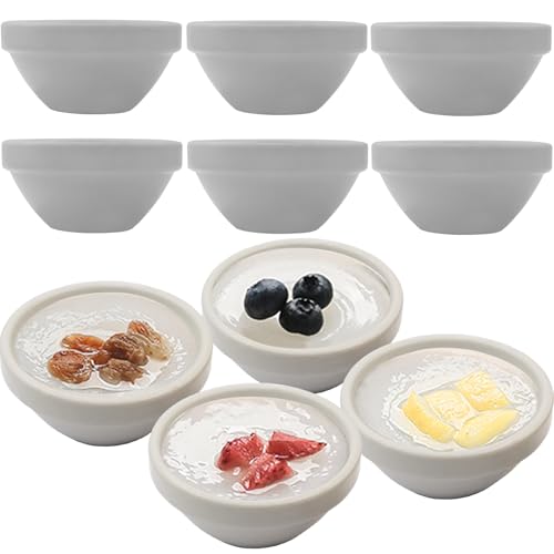 Orkim 3in 2.5oz Small Ceramic Ramekins Custard Bowls, 10 Pack Mini Soy Dipping Sauce Cups Pinch Bowl, Little Kitchen Condiment Ingredient Prep Salad Dishes, Dishwasher Microwave Freezer Safe