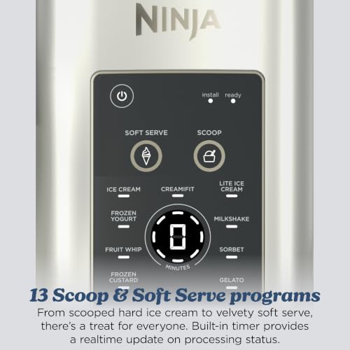 Ninja Creami Scoop&Swirl Ice Cream Maker Amazon Exclusive Bone & Champagne