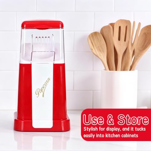 Hot-Air Popcorn Maker, 18-Cup Capacity for Oil-Free Fresh Popcorn Popper