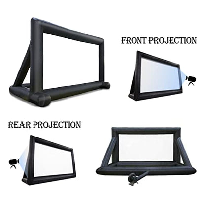 33ft Outdoor Inflatable Movie Screen, No Seam Projector Screen with Air Blower, Support Front & Rear Projection