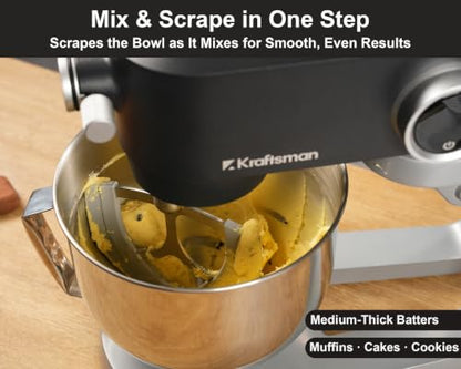 Kraftsman All Metal Stand Mixer DC Motor, Heavy Pizza Dough Mixer 5.3 QT