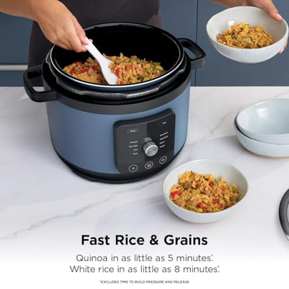 Ninja HyperHeat 9-in-1 Electric Pressure Cooker | 6.5 Qt Multi Cooker with Sear/Sauté, Slow Cooker, Rice Cooker, Sous Vide | 1200W | Fast Cooking, PFAS-Free Pot | Blue Macaron | PC201