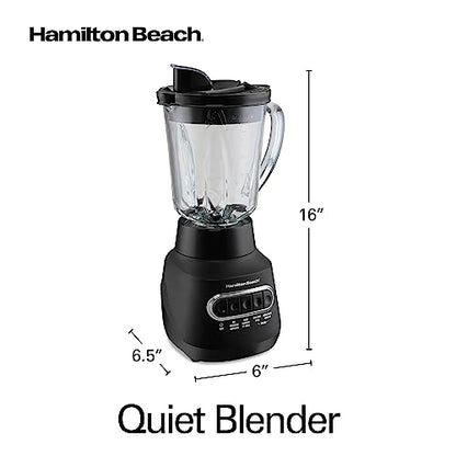 Hamilton Beach Wave Action Blender for Smoothies, Stainless Steel Ice Sabre Blades, 40oz Glass Jar, 800 Watts, Quiet Design, Black (58175)