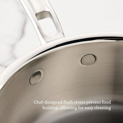 Hestan ProBond Luxe 2-Quart Saucepan with Lid, Professional Clad Stainless Steel, ProCore Tri-Ply Clad Construction, Polished Exterior, Induction & Oven Safe