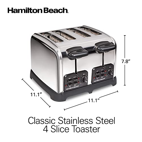 Hamilton Beach Retro 4 Slice Toaster With Sure-Toast Technology, Wide Slots