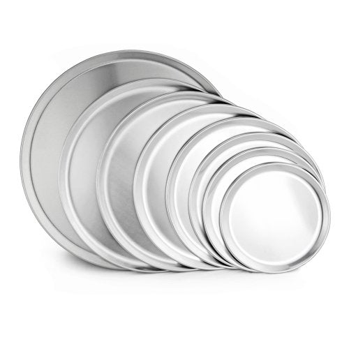 New Star Foodservice 51032 Restaurant-Grade Aluminum Pizza Pan, Baking Tray, Coupe Style, 14-Inch, Pack of 6