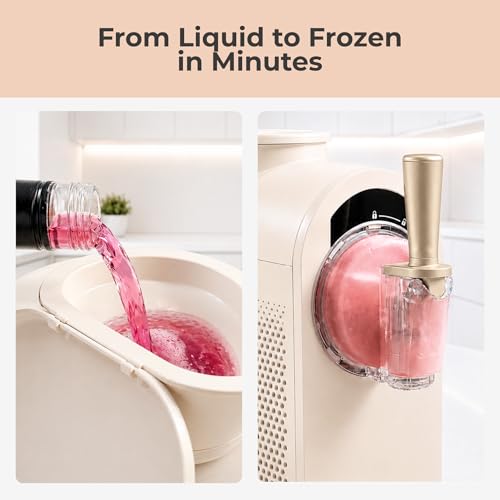 Whynter 7-in-1 Soft Serve Ice Cream and Slushy Machine, 1.6 Quarts, with Built-in Compressor, Self-Cleaning Mode, LCD Touch Control, and Adjustable Firmness, (Gold White)