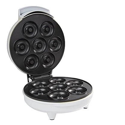 Mini Donut Maker- Electric Non-Stick Surface Makes 7 Small Doughnuts- Decorate, Frost, Ice Your Own for Kid Friendly Baked Dessert Treat - Cooking Activity for Adults with Recipe Guide, Easy Bake Gift