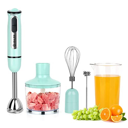 5-in-1 Hand Blender, 500W, 8 Speeds, Includes Chopper Frother Whisk