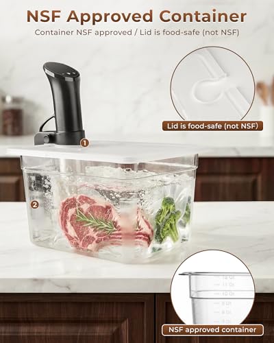EVERIE Sous Vide Container 12 Quart EVC-12 with Collapsible Hinged Lid Compatible with Anova Nano or AN500-US00 or Anova Pro 3.0 or Anova Mini, Also Fits Instant Pot