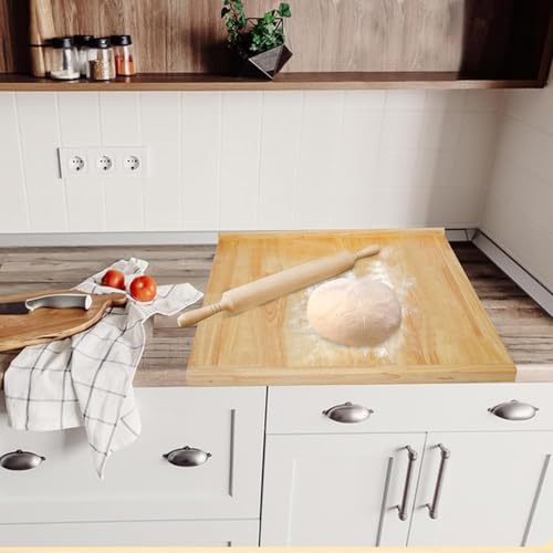 YYRZZ Reversible Pastry Board,19.68" x 16.14" Reversible Bamboo Pastry Board with Lip for Rolling Dough Wooden Cutting Baking Chopping Board Kneading Board for Counter Table Top Kitchen