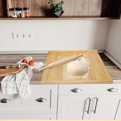 YYRZZ Reversible Pastry Board,19.68" x 16.14" Reversible Bamboo Pastry Board with Lip for Rolling Dough Wooden Cutting Baking Chopping Board Kneading Board for Counter Table Top Kitchen