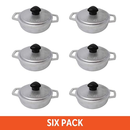 IMUSA 0.5Qt Mini Cast Aluminum Traditional Caldero Set with Lid,Silver