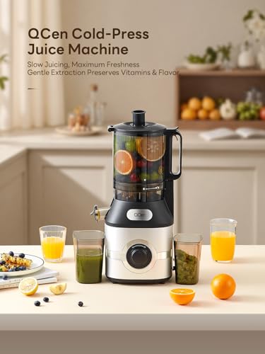 Cold Press Juicer Slow Masticating Machine with 5.5 Inch Chute(Silver)