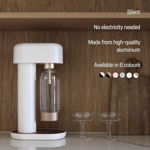 Mysoda Ruby 2 Silent Soda Maker with1L Bottle - High Quality - White Copper