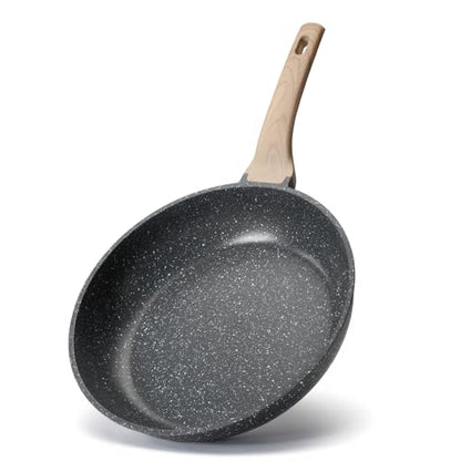 Roomena 8 inch Nonstick Frying Pan Skillet, Non Stick Granite Fry Pans, Omelette Pan, Egg Frying Pan with Heat-Resistant Handle, Requires Installation, PFOA Free Chef's Pan, Induction Compatible
