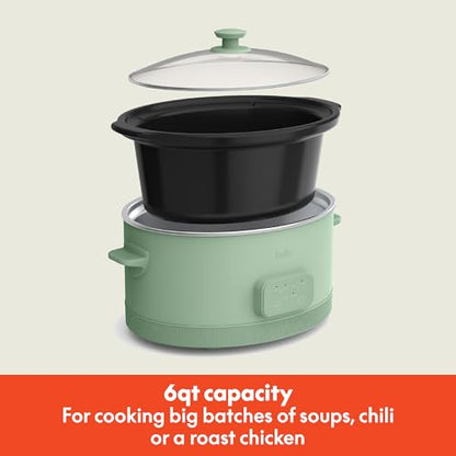 bella SAVOR 6qt Programmable Non-Toxic Slow Cooker, Seaglass
