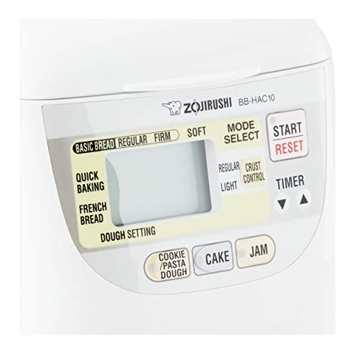 Zojirushi BB-HAC10 Home Bakery 1-Pound-Loaf Programmable Mini Breadmaker, White