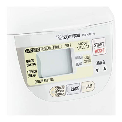 Zojirushi BB-HAC10 Home Bakery 1-Pound-Loaf Programmable Mini Breadmaker, White