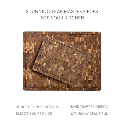 Teakhaus Butcher Block Cutting Board - Large Wooden Cutting Board - Holiday Gift Ideas for Men and Women - Gift-Ready End Grain Wood, Knife Friendly - FSC Certified