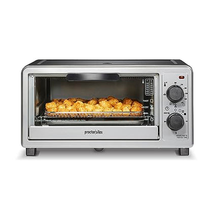 Proctor Silex Simply-Crisp Air Fryer Toaster Oven Combo with 4-in-1 Functionality (Air Fry, Bake, Broil & Toast), 1200 Watts, Fits 4 Slices or Personal Pizza, Auto Shutoff, Black (31265)