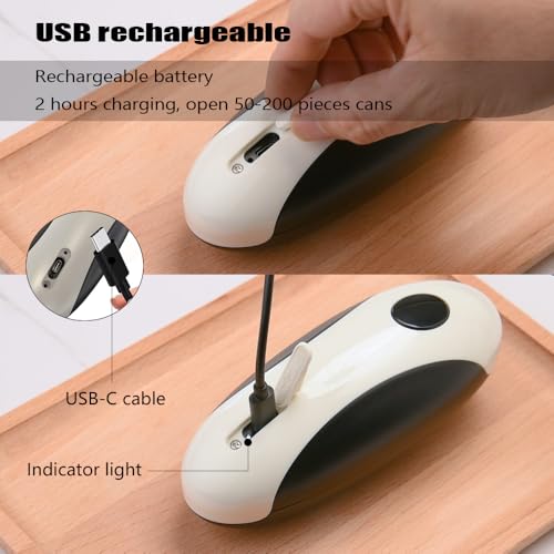 ZEUSORA Electric Can Openers in 2026: Automatic Can Opener Electric with Rechargeable. The Can Opener Creates A Smooth Edge, Making It The Best Gift for Seniors And Kids. (White)