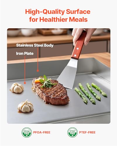 VEVOR Commercial Electric Griddle, 30" No Plug, Countertop Flat Top Griddle