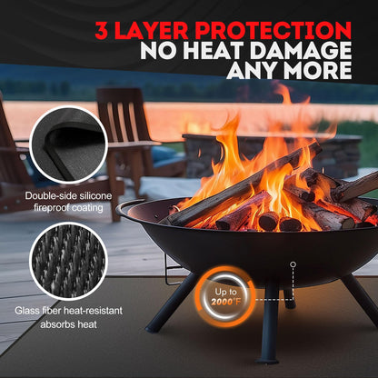 48 x 30 inch Under Grill Mats for Outdoor, Fireproof BBQ pad Beneath Grill, Grill Pads for Outdoor Grill - CookCave