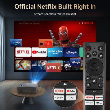 4K Projector with Netflix-Licensed&Dolby Audio, AI Auto Focus&6D Keystone Kogata Smart Projector with Built in Apps Outdoor Movie Proyector with WiFi 6 Bluetooth for Home Theater UPGRADE - CookCave