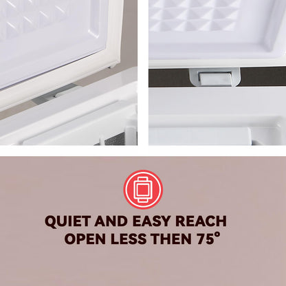 5.0 Cu.Ft Chest Freezer WANAI Deep Freezers Large Storage 7 Temperature Control Low Noise with Removable Basket for Dorm Apartment Home Kitchen - CookCave