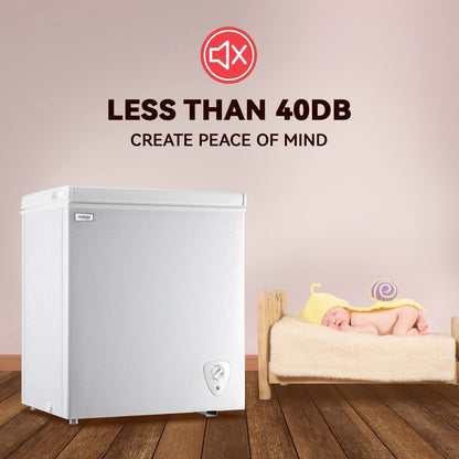 5.0 Cu.Ft Chest Freezer WANAI Deep Freezers Large Storage 7 Temperature Control Low Noise with Removable Basket for Dorm Apartment Home Kitchen - CookCave