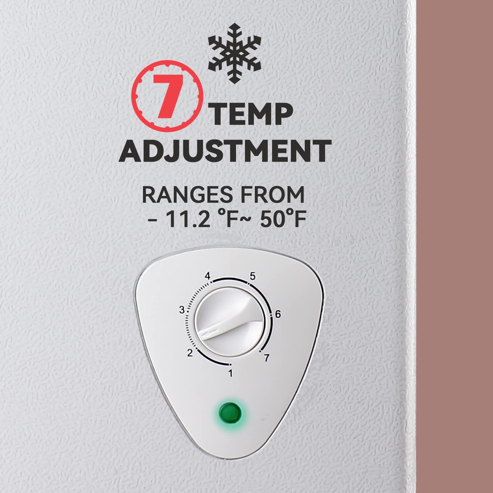 5.0 Cu.Ft Chest Freezer WANAI Deep Freezers Large Storage 7 Temperature Control Low Noise with Removable Basket for Dorm Apartment Home Kitchen - CookCave