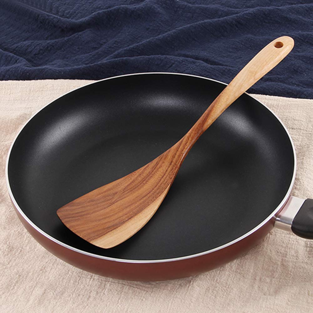 5 Pcs Best Wooden Spoons for Cooking Kitchen Utensils Set Non Stick Spoon Acacia Wood Utensil Cooking Spatula Turner Slotted Spoon Flat Wooden Spatula Set Mixing Cooking Spoons Kitchen Utensils - CookCave