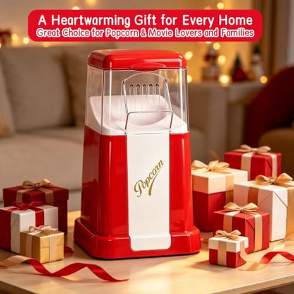 Hot-Air Popcorn Maker, 18-Cup Capacity for Oil-Free Fresh Popcorn Popper