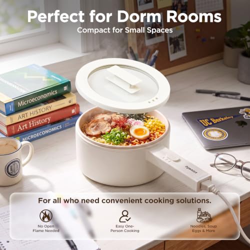 NYMBLEX 2L Hot Pot Electric, Non-Stick Electric Pan, mini white pot
