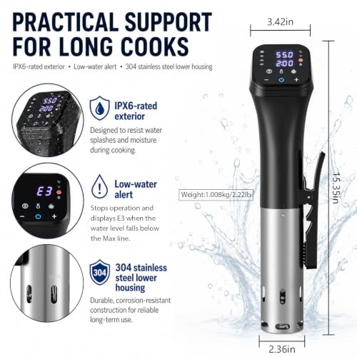 WiFi Sous Vide Cooker, 1100W Immersion Circulator with App Control