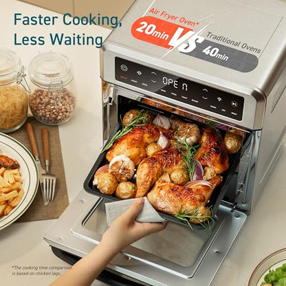 Cosori 11-in-1 Air Fryer Oven, 13Qt Small Footprint Airfryer combo with Rotisserie, Toast, Bake, Roast, Reheat Functions and more, Recipe Book & 6 Accessories Included, Perfect for Small Countertop