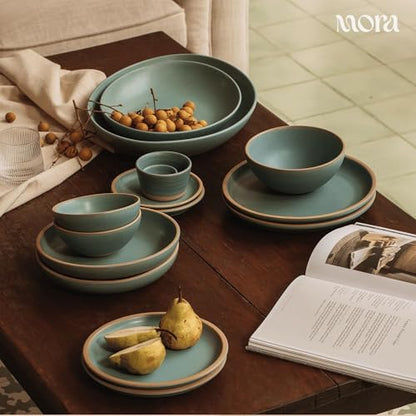 Mora Micro Ramekins Set of 4, 6oz Ceramic Pottery Baking Dishes - Microwave, Oven and Dishwasher Safe - Iris