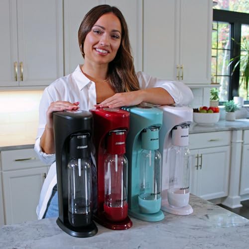Drinkmate OmniFizz Sparkling Water Maker & Soda Streaming Machine | Carbonates Any Drink | VALUE KIT | Includes Two 60L CO2 Cartridges + One BPA-Free Bottle (Matte Black)