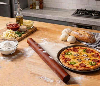 KinShare 17-inch Wood Rolling Pin, Non-Stick Rolling Pin for Baking, Natural Sapele Dough Roller for Pizza, Fondant, Pie, Cookie, Pastry, Essential Kitchen Tool