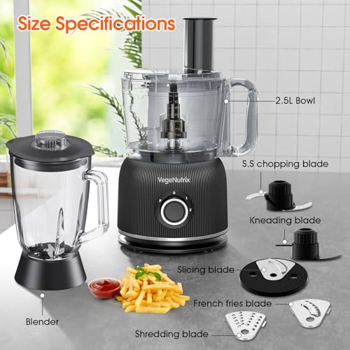 Food Processor and Blender Combo, 88 oz Food Chopper