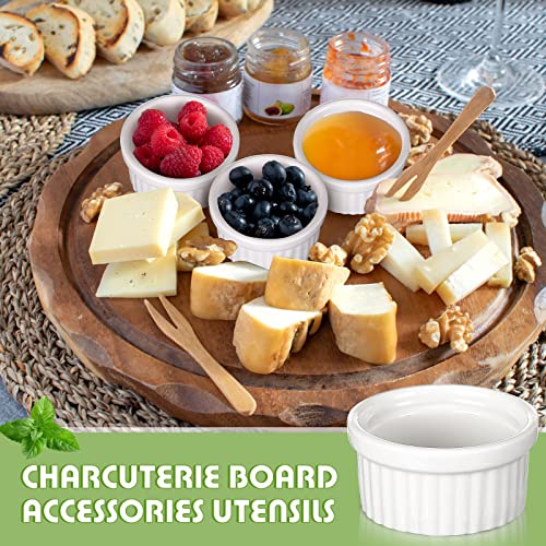 Amyhill 12 Pcs 1 oz Mini Ramekins Small Porcelain Tiny Dipping Sauce Cups Dessert Cups Exactly Designed for Souffle Dish Salsa and Jams