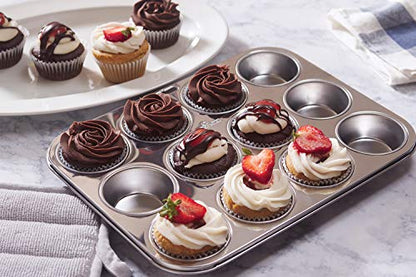 Fox Run Muffin and Cupcake Pan, 12 Standard Cup Stainless Steel Muffin Pan