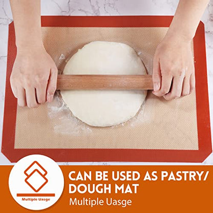 STATINT Non-Stick Silicone Baking Mat, Premium Food Safe - Pack of 2, for Cookie Oven Reusable Mat, 16.5" x 11.6"