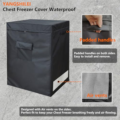 YANGSHILEI Chest Freezer Cover Deep Freezer Covers for Outside 7.0 Cubic Feet Freezer，Top with Zipper to Open Waterproof and UV protection Extend their Service Life (38"W×23"D×34"H)