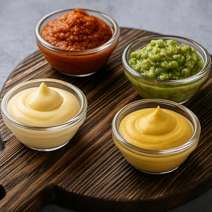 CAOXIAOXUYAO 12-Piece Mini Glass Prep Bowls Set - 4x 1.5 oz, 4x 2.5 oz, 4x 4.5 oz Small Nesting Mixing Bowls for Kitchen, Food Prep, Spices, Sauces & Snacks