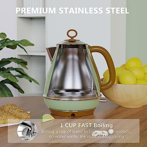 Evoloop 1.7L Electric Kettles, BPA Free Tea Kettle, Hot Water Boiler Heater, Stainless Steel Teapot, Auto Shut-Off & Boil-Dry Protection, 120V/1500W