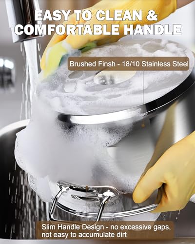 Cooks Standard Professional Stainless Steel Stock Pot, Heavy Duty Induction Soup Pot with Lid, Large Pot for Cooking Pasta, Soup, Oven Safe, Dishwasher Safe, Compatible with Most Stovetops, 24-Quart