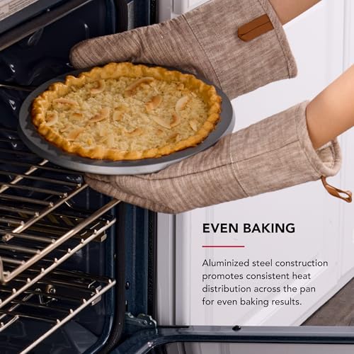 KitchenAid Nonstick Aluminized Steel Pie Plate, Dishwasher Safe, Contour Silver, 9 Inch